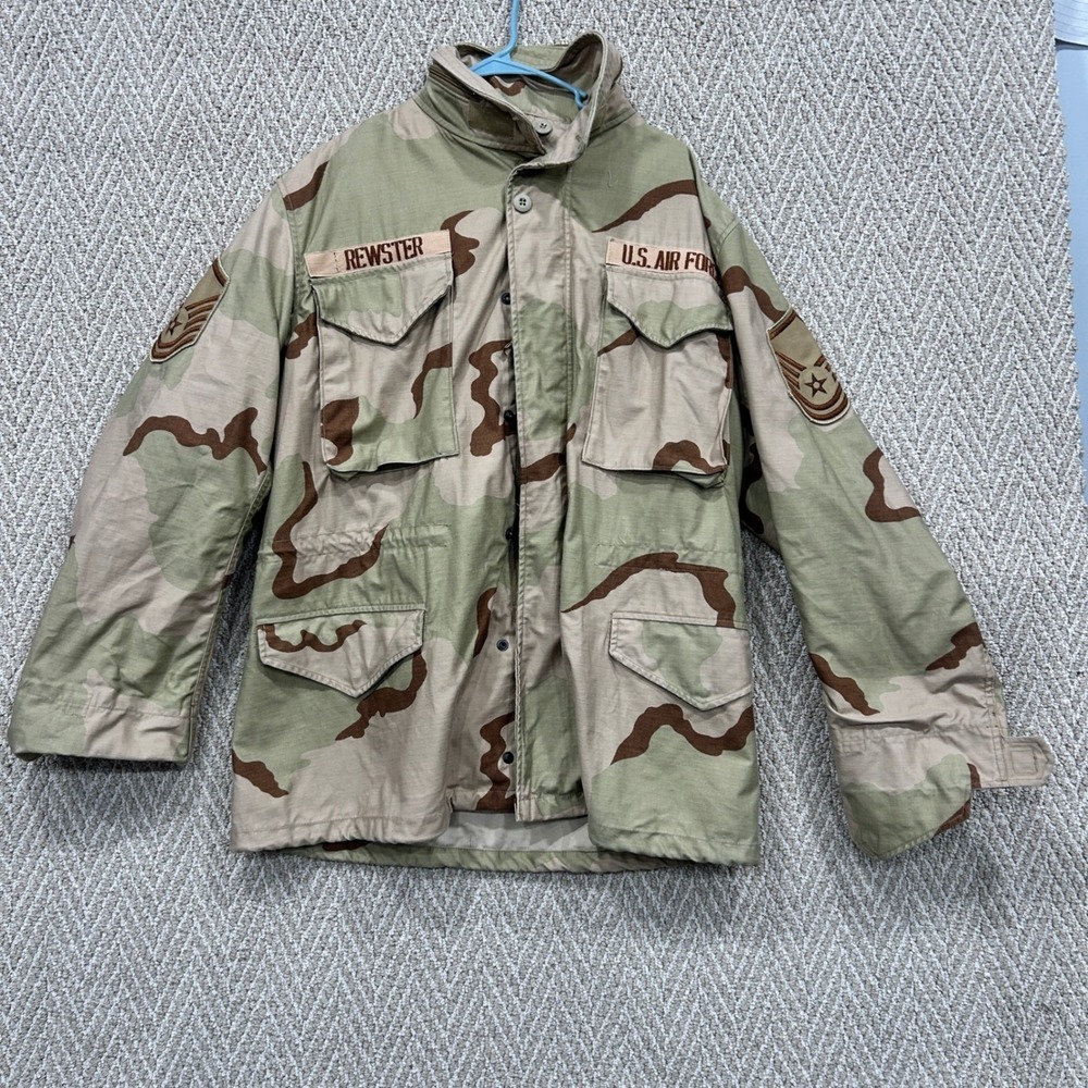 US Air Force Jacket Medium Desert Camo M-65 Field Coat Regular 3 Color DCU 1991